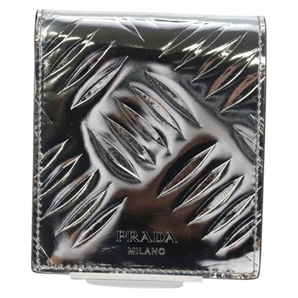 PRADA Wallet Patent leather Silver Auth 127893M - Picture 12 of 15